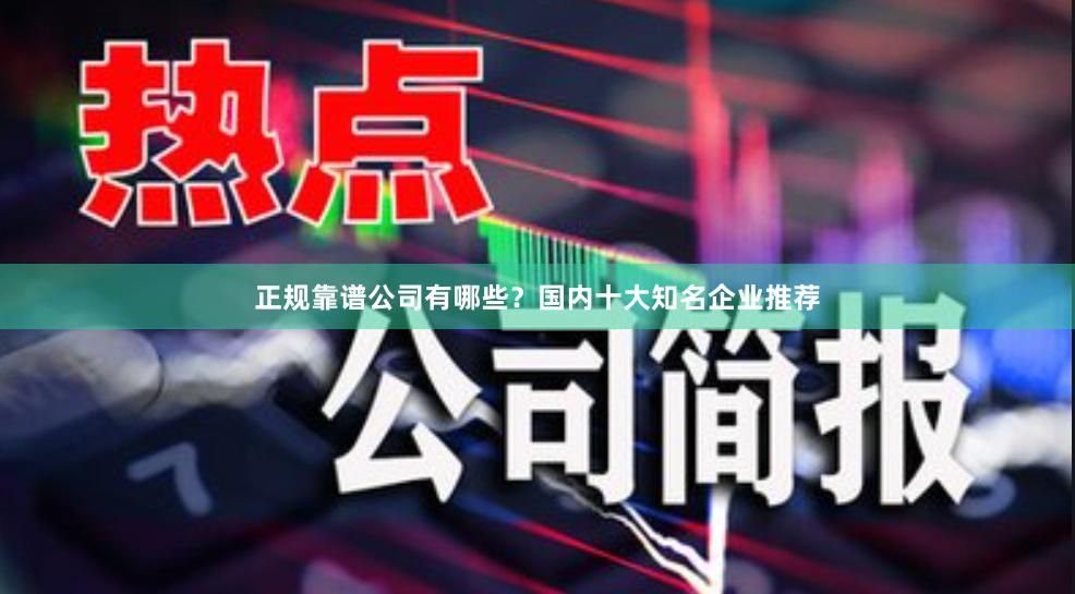 正规靠谱公司有哪些？国内十大知名企业推荐